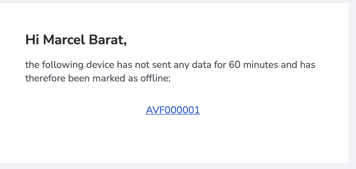 Email notification example