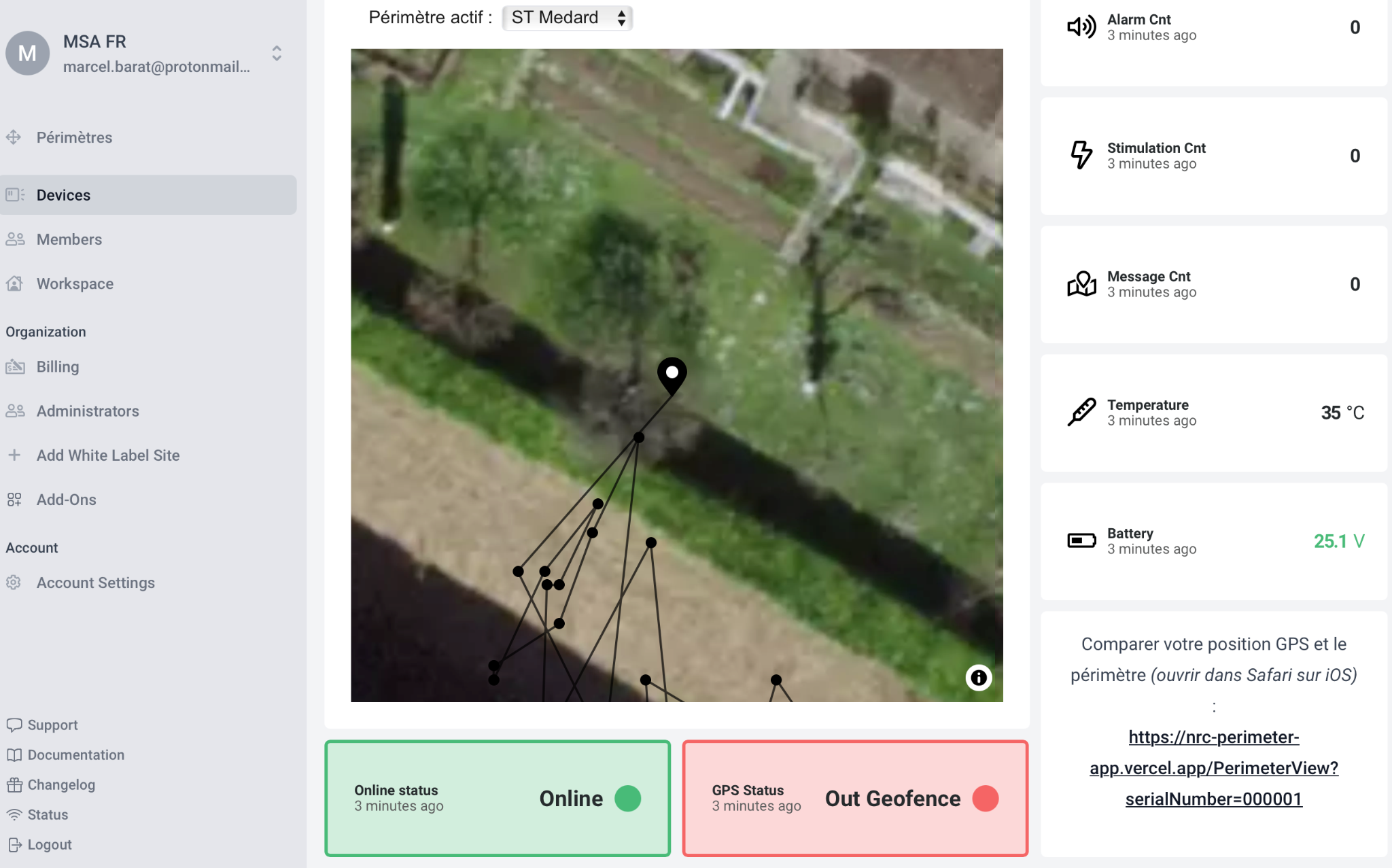 Collar dashboard view